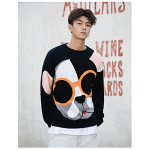 Causal apparel custom logo men long sleeve sweater knit china acrylic men sweaters sweatsuit