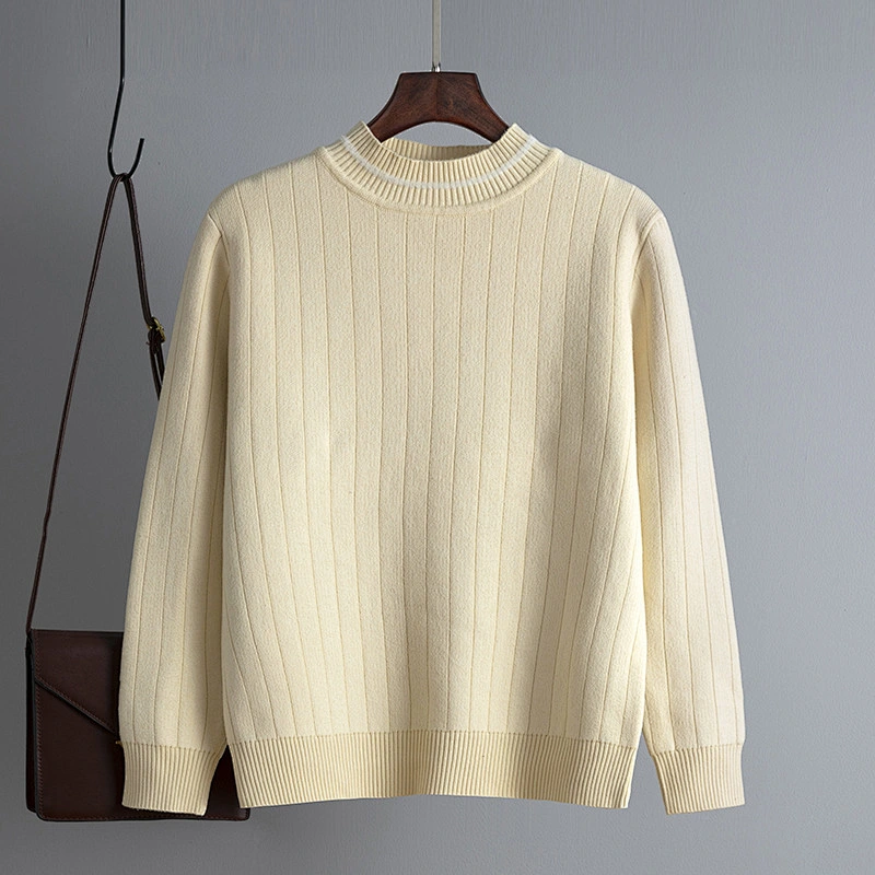 women's pullover thickened solid color women jumper sweater thick elegant pullover sweater for women