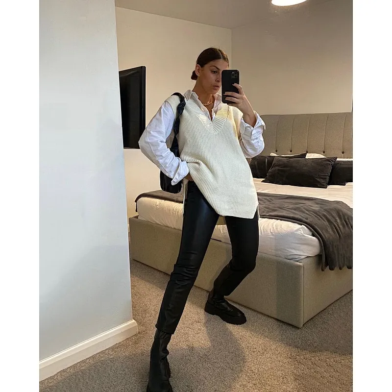 V Neck Knitted Autumn Winter Women Casual Sweater Vests Loose Outweal knit Blouse