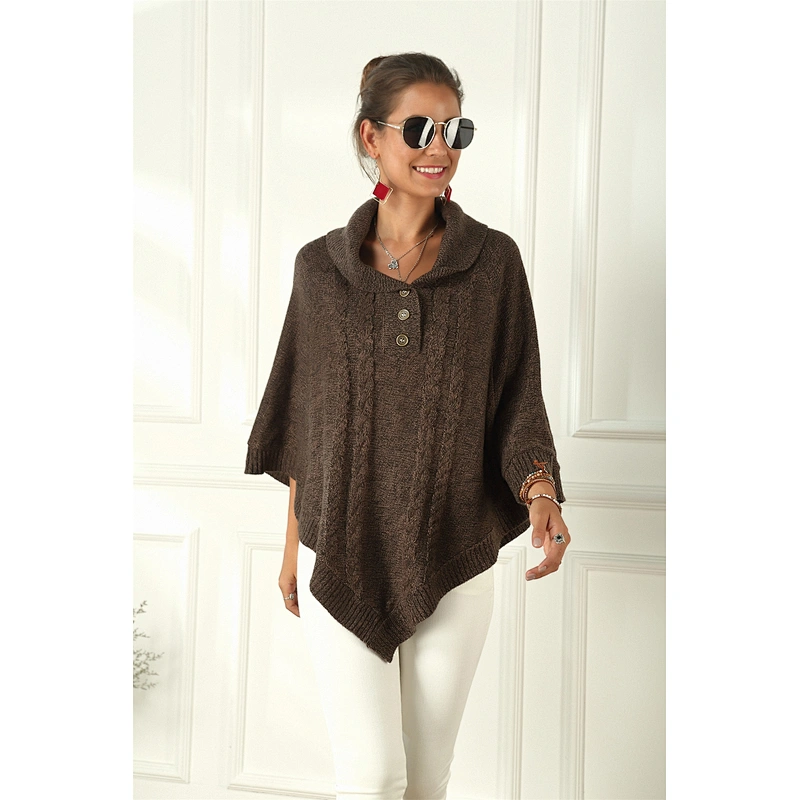 Large size cape shawl cloak irregular loose sweater coat women knitwear