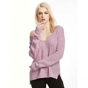 Sexy V-neck pullover knitwear new long-sleeved casual clothes women fashion sweater