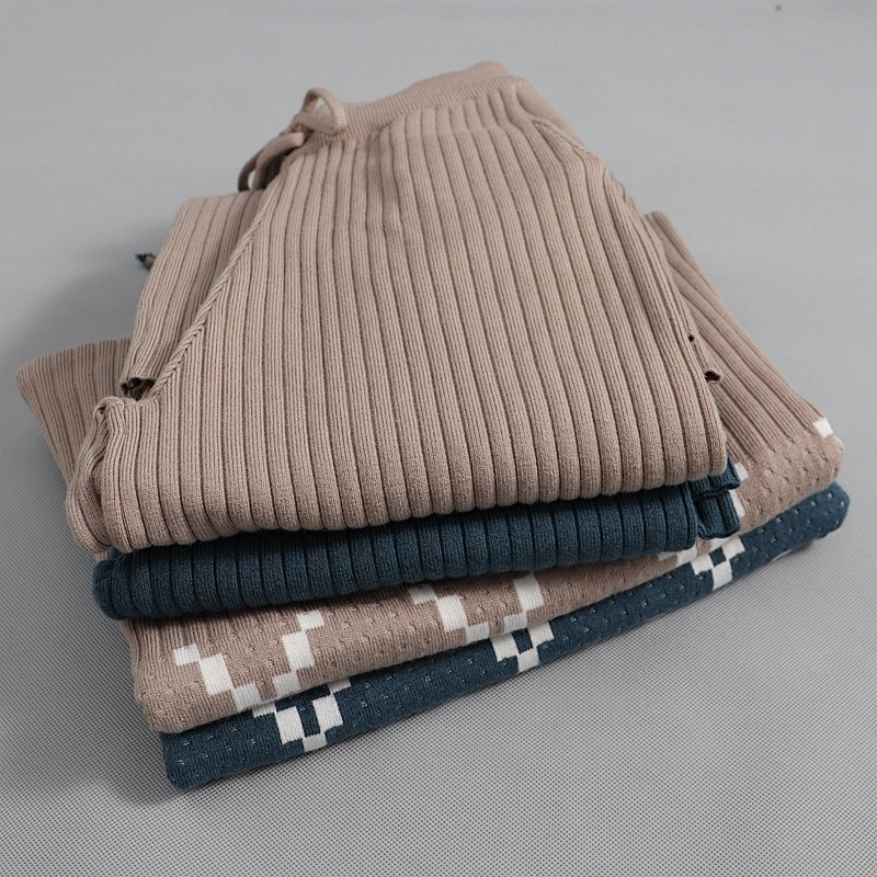 Winter fashion casual sweater 2 piece set women round neck plus size sweater set