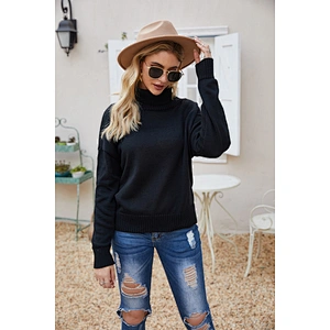 Women apparel sexy backless sweater winter turtleneck fashion casual knitwear