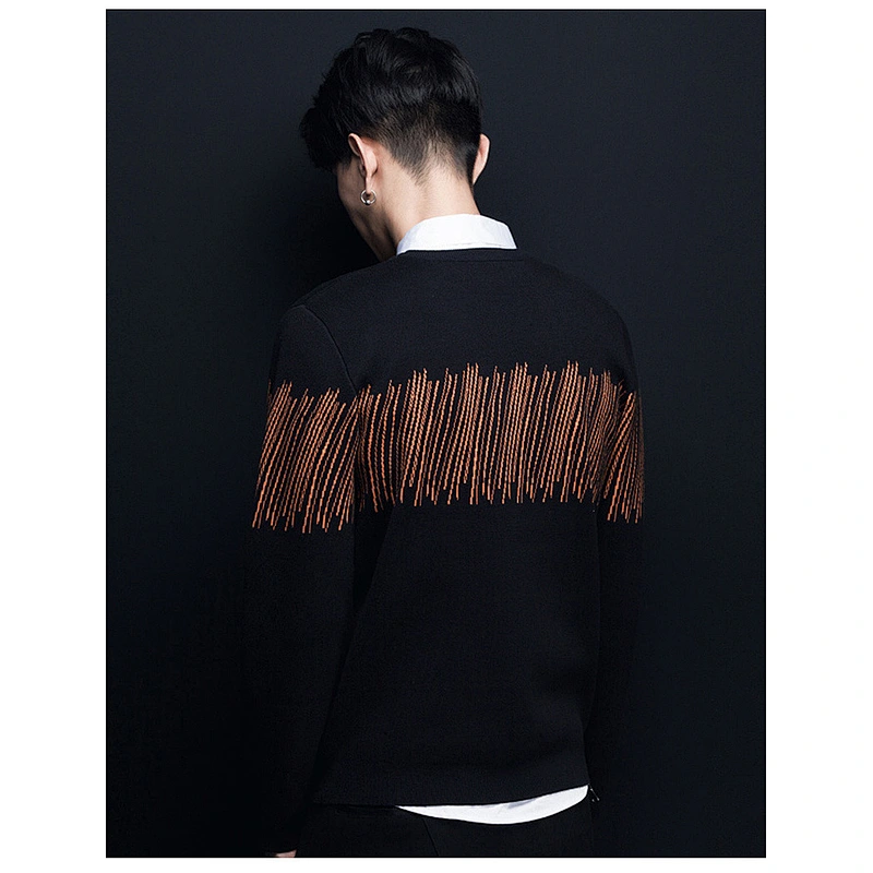 fashion clothes mens black plain sweater warm top designer long sleeve pullover men sweaters