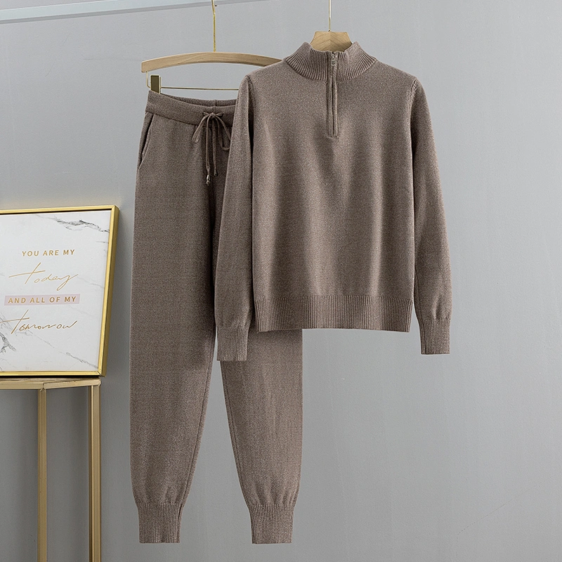 Knitted Costume  sweater pants set women Sportswear  Casual Outfits Jogger Two Piece fall sweater set