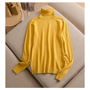 2020 New-Coming Autumn Winter Solid Turn-Down Collar Pullovers Female Thick Turtleneck Knitted High Street Women Sweater