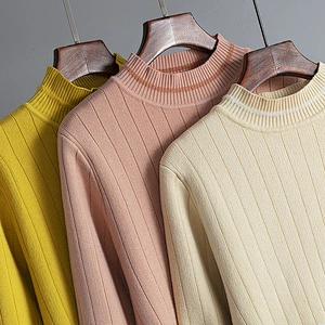 women's pullover thickened solid color women jumper sweater thick elegant pullover sweater for women