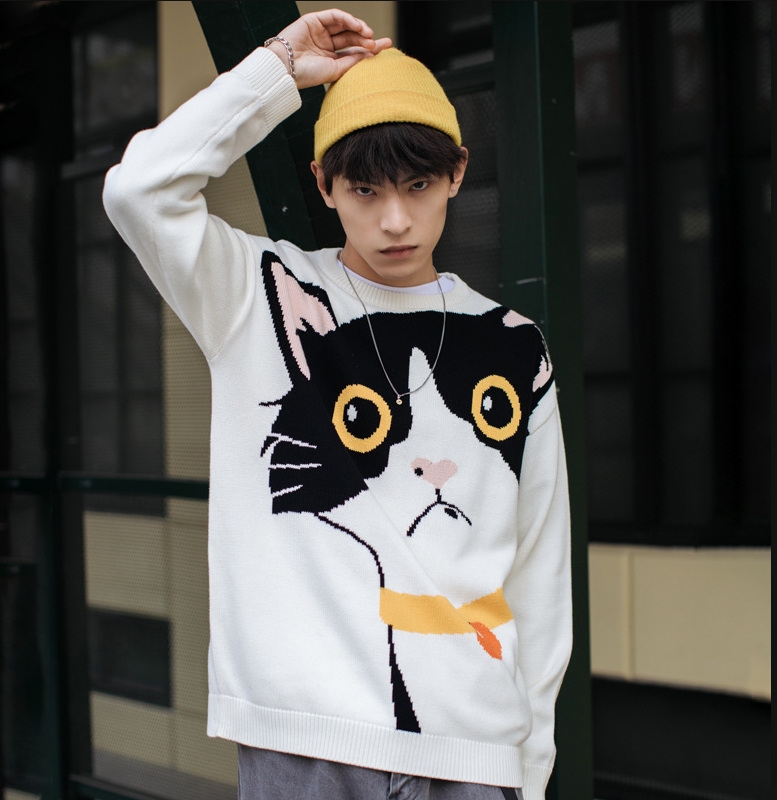 Causal apparel custom logo men long sleeve sweater knit china acrylic men sweaters sweatsuit