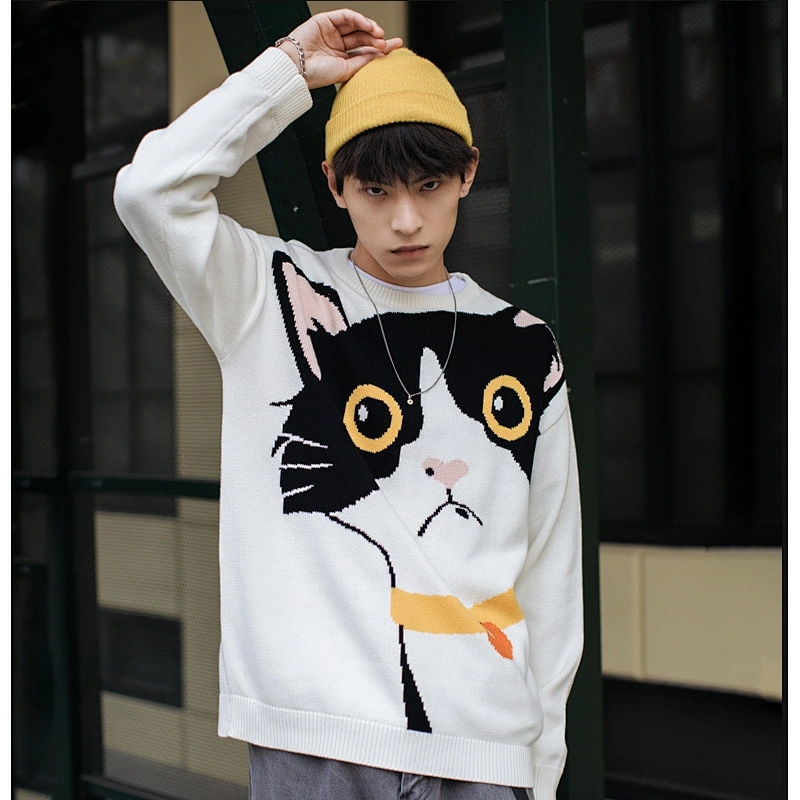 Causal apparel custom logo men long sleeve sweater knit china acrylic men sweaters sweatsuit