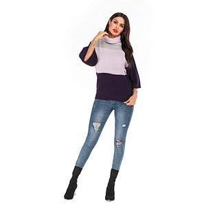 Turtleneck knitwear top flared sleeve apparel women fashion casual sweater