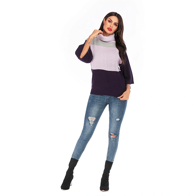 Turtleneck knitwear top flared sleeve apparel women fashion casual sweater