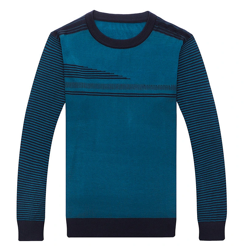 Men Fashion Striped Casual Sweater Autumn Winter Cotton Knitwear O Neck Pullover Shirt Men Thin basic sweater for men