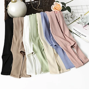 Solid color simple slim square neck women's casual knitted vest  leisure summer women top