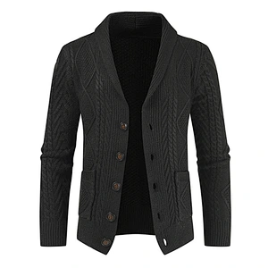 Trendy chain link knit cardigan men's fashion loose coat sweater