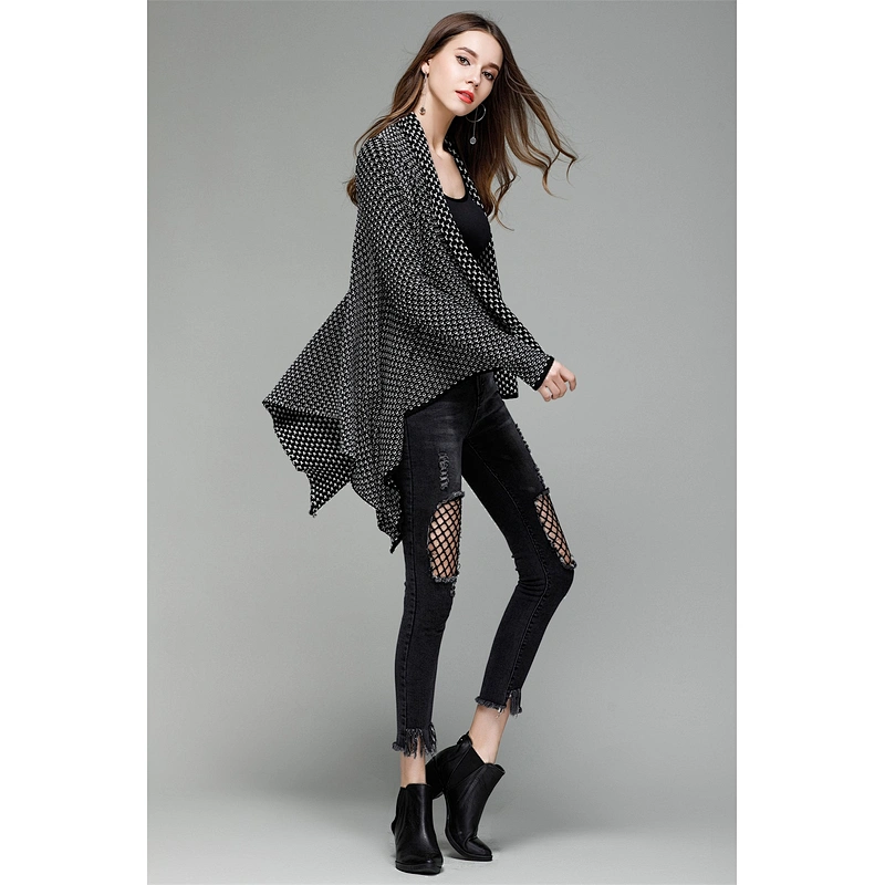 Women's 100% cotton mid-length knitwear cardigan casual fashion sweaters