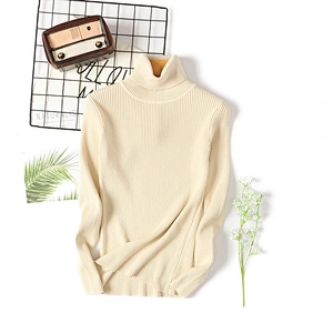 Turtleneck long-sleeve clothing slim solid color knitted women's sweaters