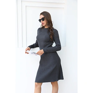 Fall long sweater dress women clothing casual knit dresses pure color knit sweaters ropa mujer