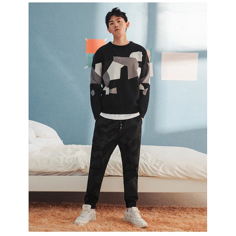 New man winter long sleeve knitwear jumpers sweaters oem round neck pullover merino man sweater