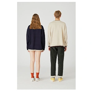 Couple clothing long sleeve casual high quality pullover sweaters for couples women and men intarsia sweater
