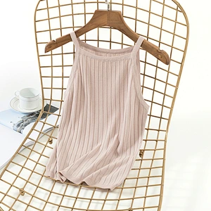 Candy color rib knitwear slim sexy sleeveless summer casual women vest knitted leisure blouse sweater
