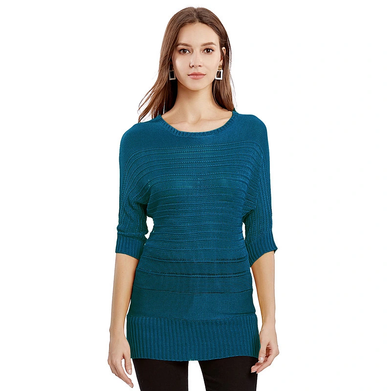 Bat sleeve knitwear solid color pullover apparel short sleeve t-shirt sweater