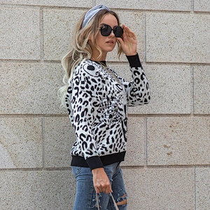 Autumn winter new jumper women knitted pullover sweater jumper girl stylish leopard sweaters