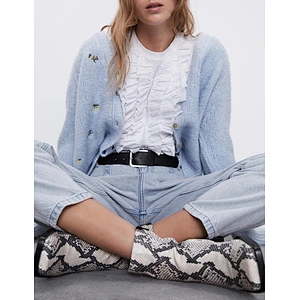 Floral Embroidered Knitted Women Cardigan Sweater V Neck Female Girl Cadigant Tops