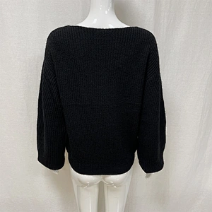 Sexy Women's V-neck Fall/Winter Loose Large Size Knitted Sweater