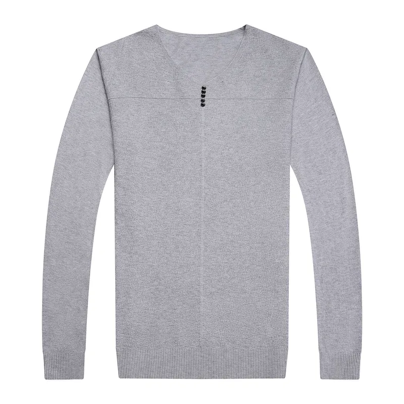 Fall thin men sweaters long-sleeved V-neck clothes solid color bottoming shirt