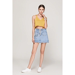 Summer clothing knitted vest Sexy ladies V-neck crop top casual knitted apparel women's tank tops