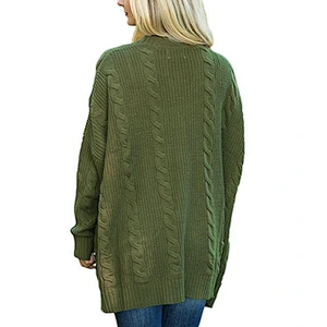 Women fashion clothes pure color twist pattern knit sweater women plus size coatigan