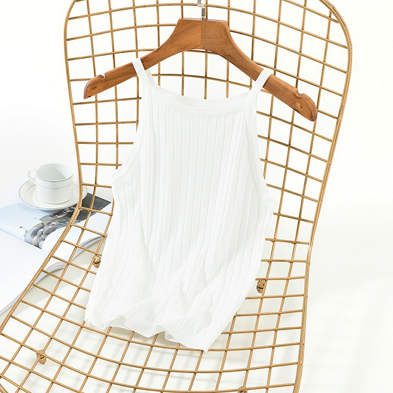 Candy color rib knitwear slim sexy sleeveless summer casual women vest knitted leisure blouse sweater