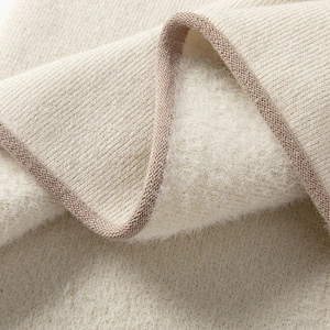Winter new women's Korean sweater pullover knit sweater fluffy knitted crew neck solid color velvet thick basic sweater