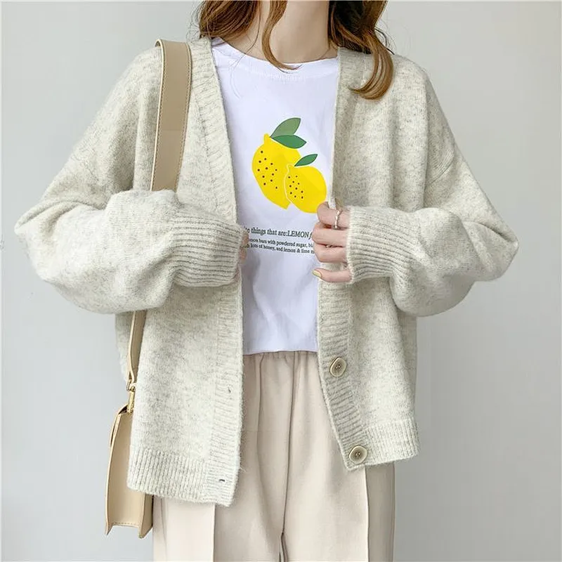 Winter Women Cardigans Sweater Knitted Jacket Girls Chic Tops Woman Sweaters jersey knit Cardigans