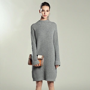 New knitted casual dress reglan sleeve women mid-length fashion sweaters