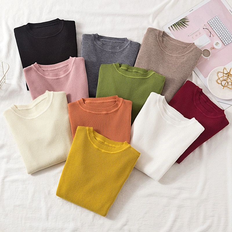 winter clothes Knitted woman sweaters pullovers basic women's jumper Slim women's sweaters
