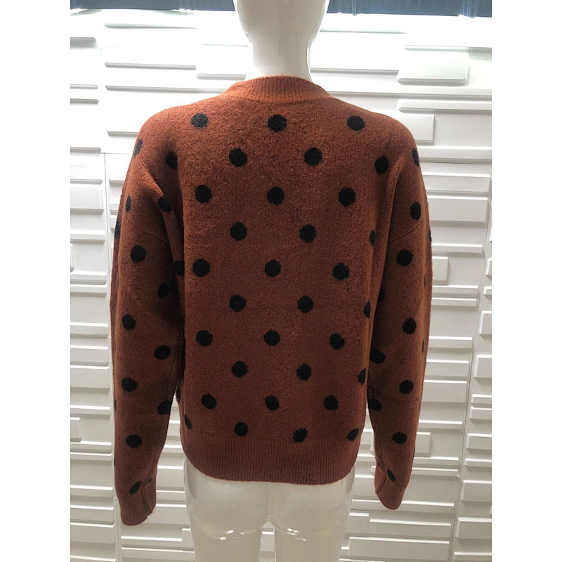 Ladies Fashion Dot Sweaters Women Clothes Casual Knitwear