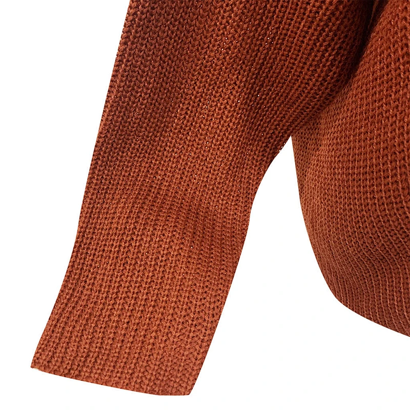 Large size V-neck pullover women clothes fashion leisure  loose knitted sweater