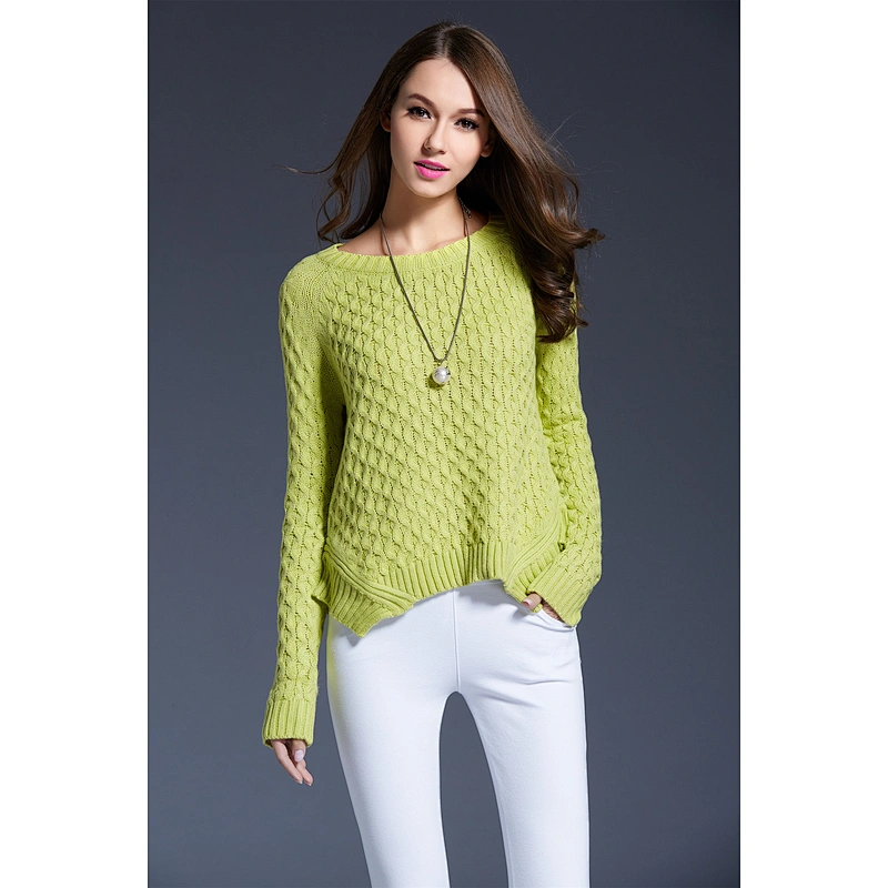 Round neck pullover knitwear slim casual clothes irregular fashion sweaters