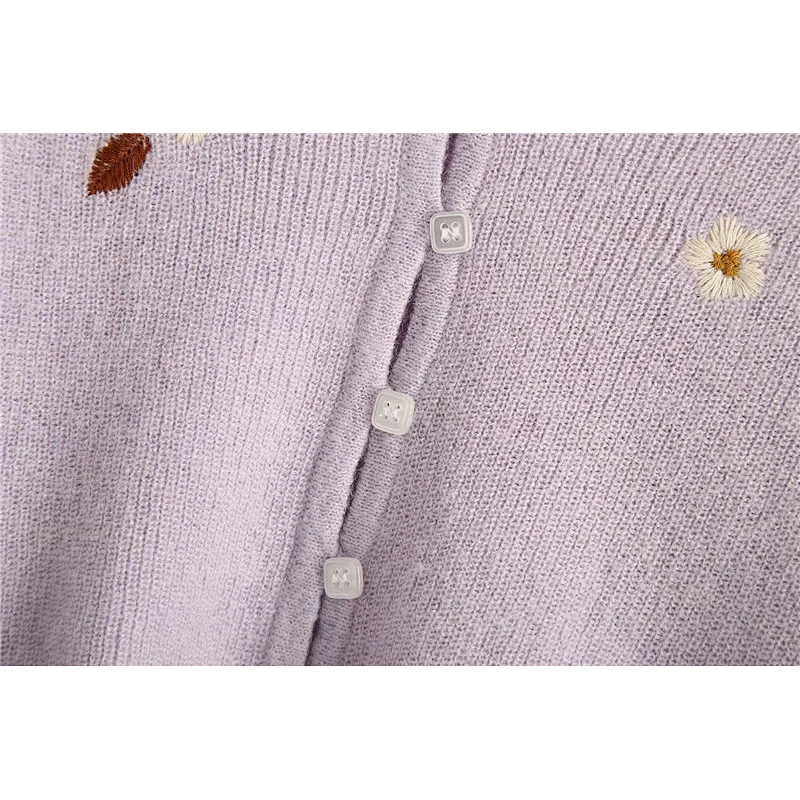 Autumn Retro Cardigan Solid Color Loose V-neck Knitted Cardigan Sweater Women's Jacket