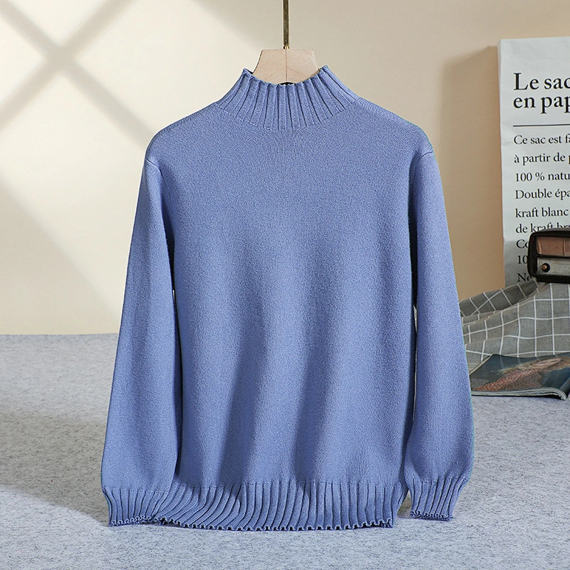 Wholesale Winter Ladies Solid Color Knitwear Round Neck Long Sleeve Women Sweaters