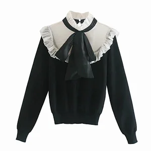 women sweaters fashionable knitting casual crop top custom girls' knitted sweaters for ladies