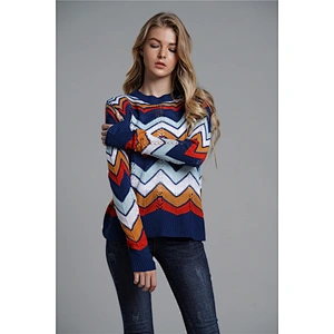 Fall clothing for women color matching stripes sweater  women hoodies apparel in stock