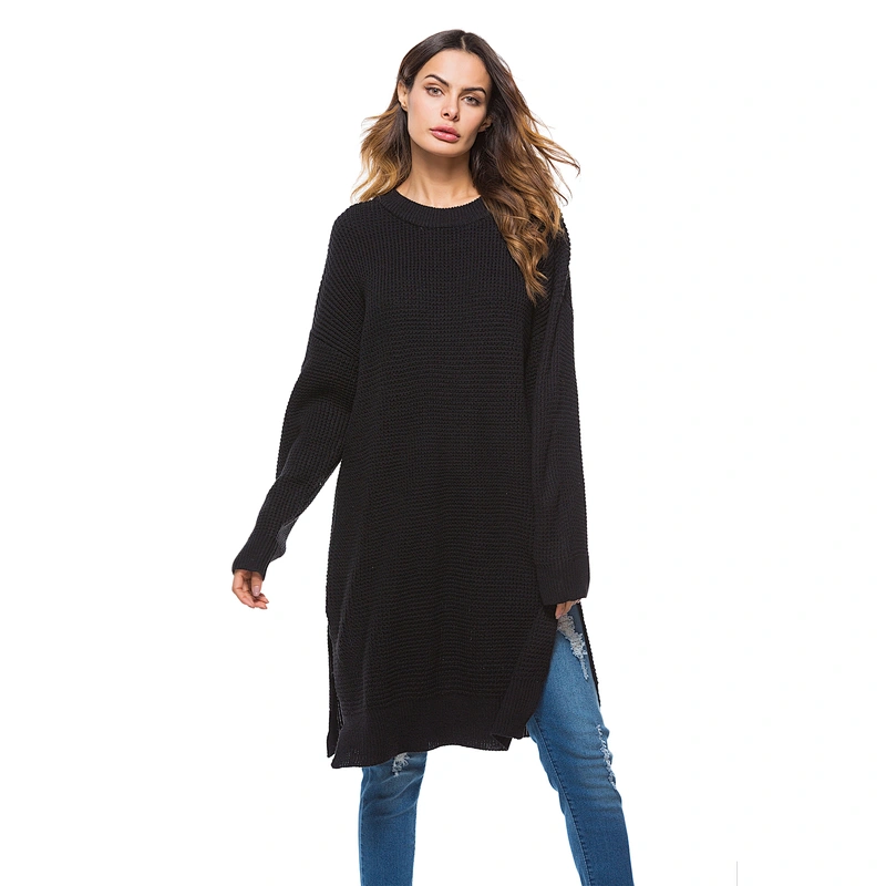 Long sleeve knitwear loose long sweater winter fashion casual dress