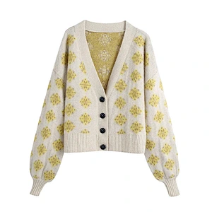 cashmere fashion  cardigan sweater women custom winter Oversized Jacquard women's sweater