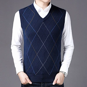 Casual Angola V Neck Sleeveless men sweater vest Men Clothes Autumn Winter Knitted men Cashmere Wool Vest Sweater