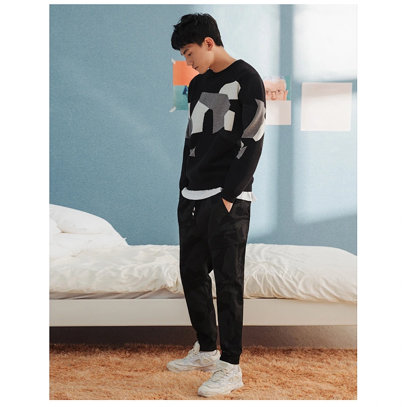 New man winter long sleeve knitwear jumpers sweaters oem round neck pullover merino man sweater