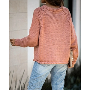 Round neck clothes new fashionable women plus size casual bottoming knitted long sleeve top oversized sweater 2021 sale