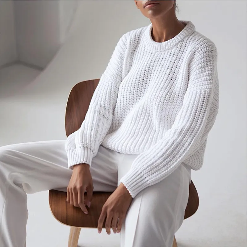Loose Autumn Women Knitted Sweater Oversized Warm Pullovers Female Fashion Tops