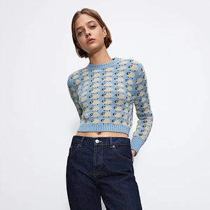 Women Fashion Pullovers Top Jacquard cashmere  Knitted Sweaters women Vintage Long Sleeve Female Chic Sweaters
